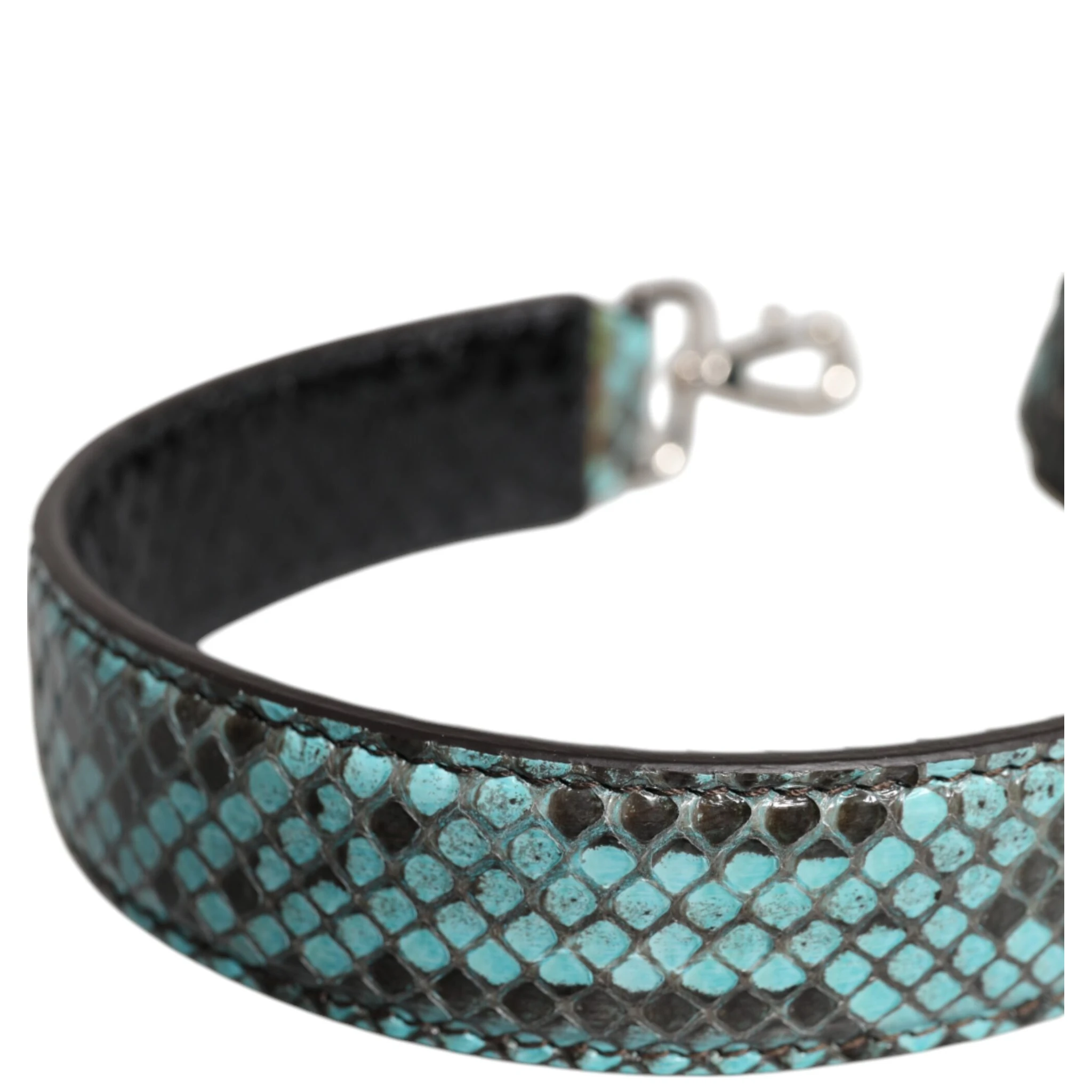 Black Blue Exotic Leather Bag Shoulder Strap