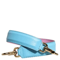 Pink Blue Leather Handle Bag Shoulder Strap