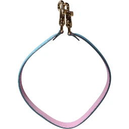 Pink Blue Leather Handle Bag Shoulder Strap