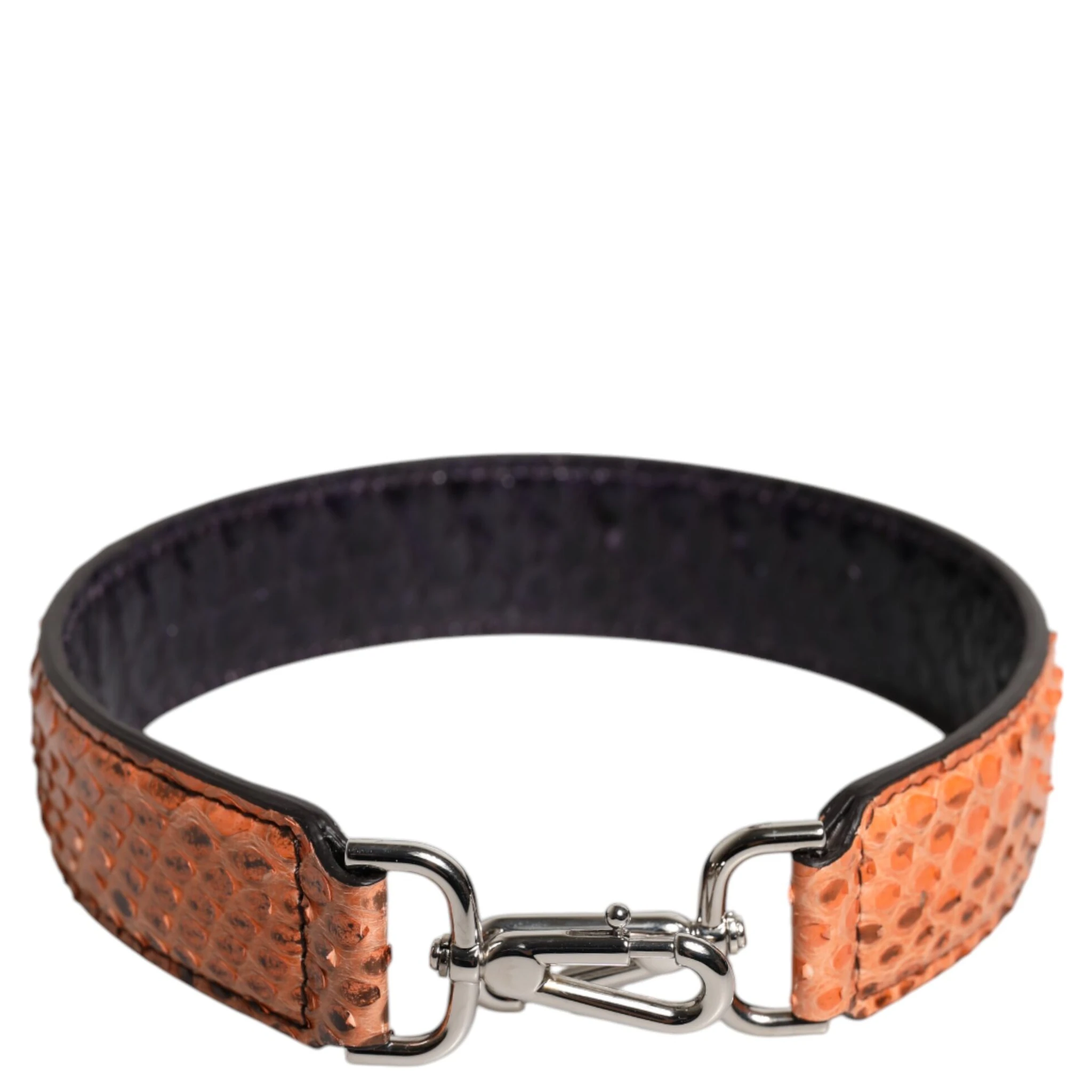 Black Beige Exotic Leather Bag Shoulder Strap