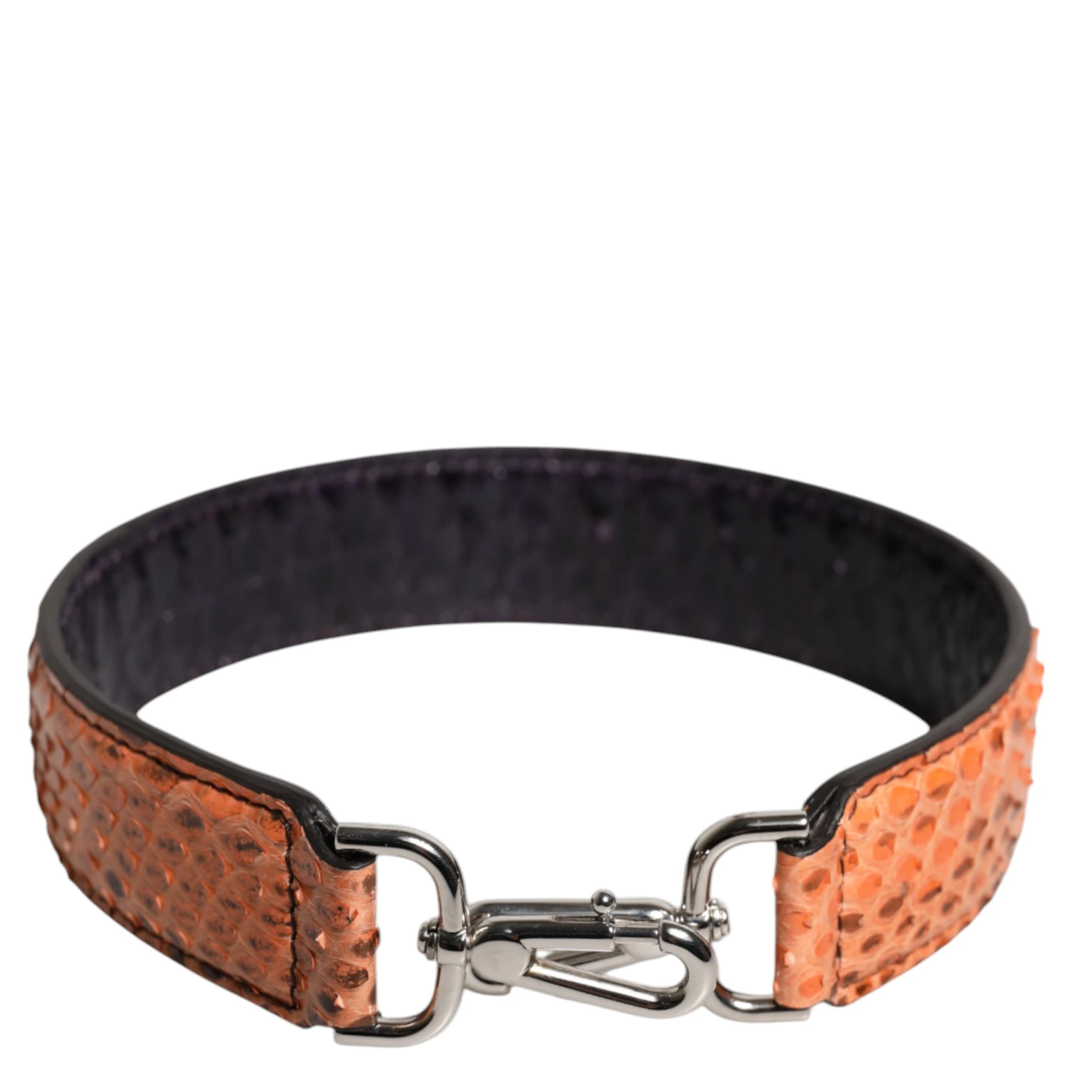 Black Beige Exotic Leather Bag Shoulder Strap