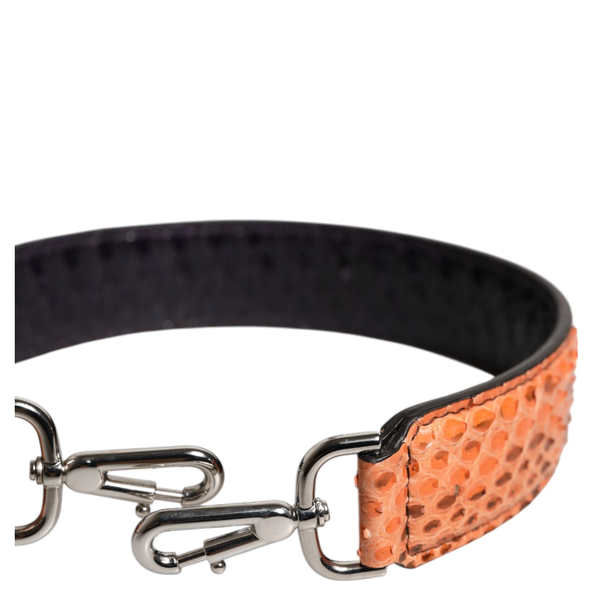 Black Beige Exotic Leather Bag Shoulder Strap