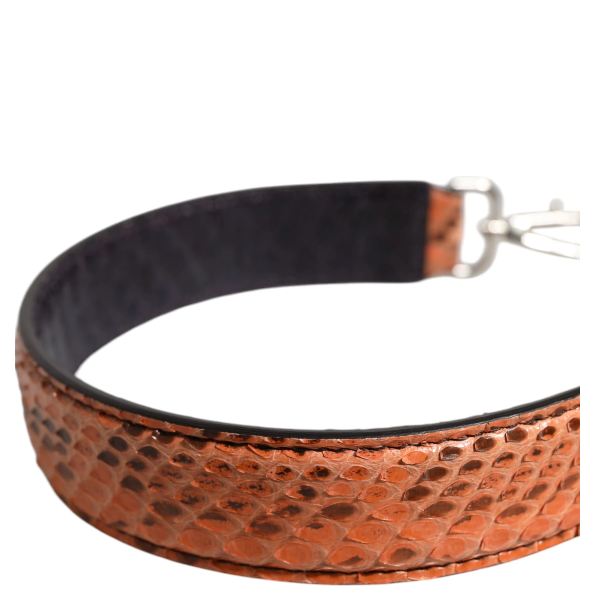 Black Beige Exotic Leather Bag Shoulder Strap