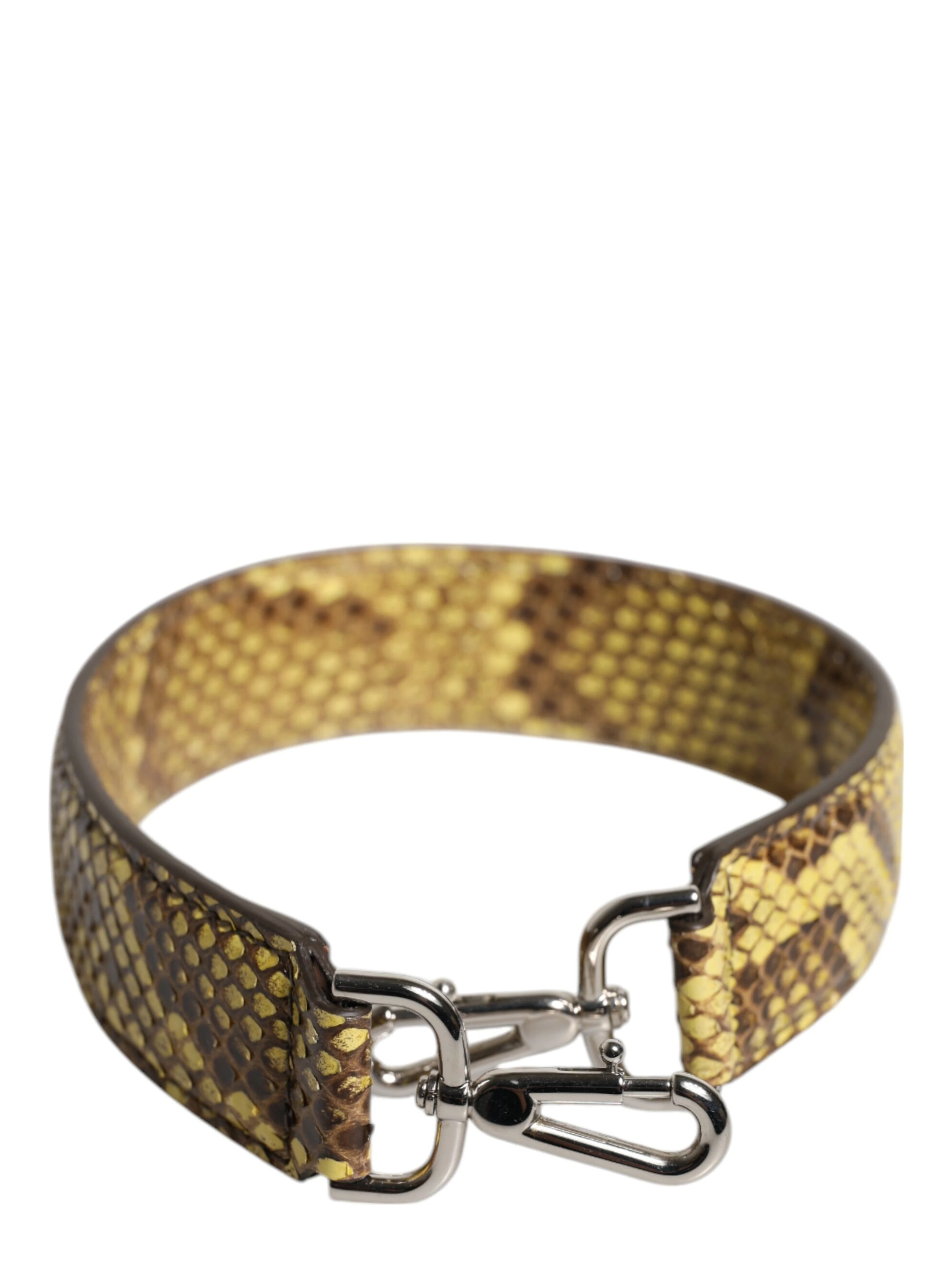 Yellow Exotic Leather Bag Shoulder Strap