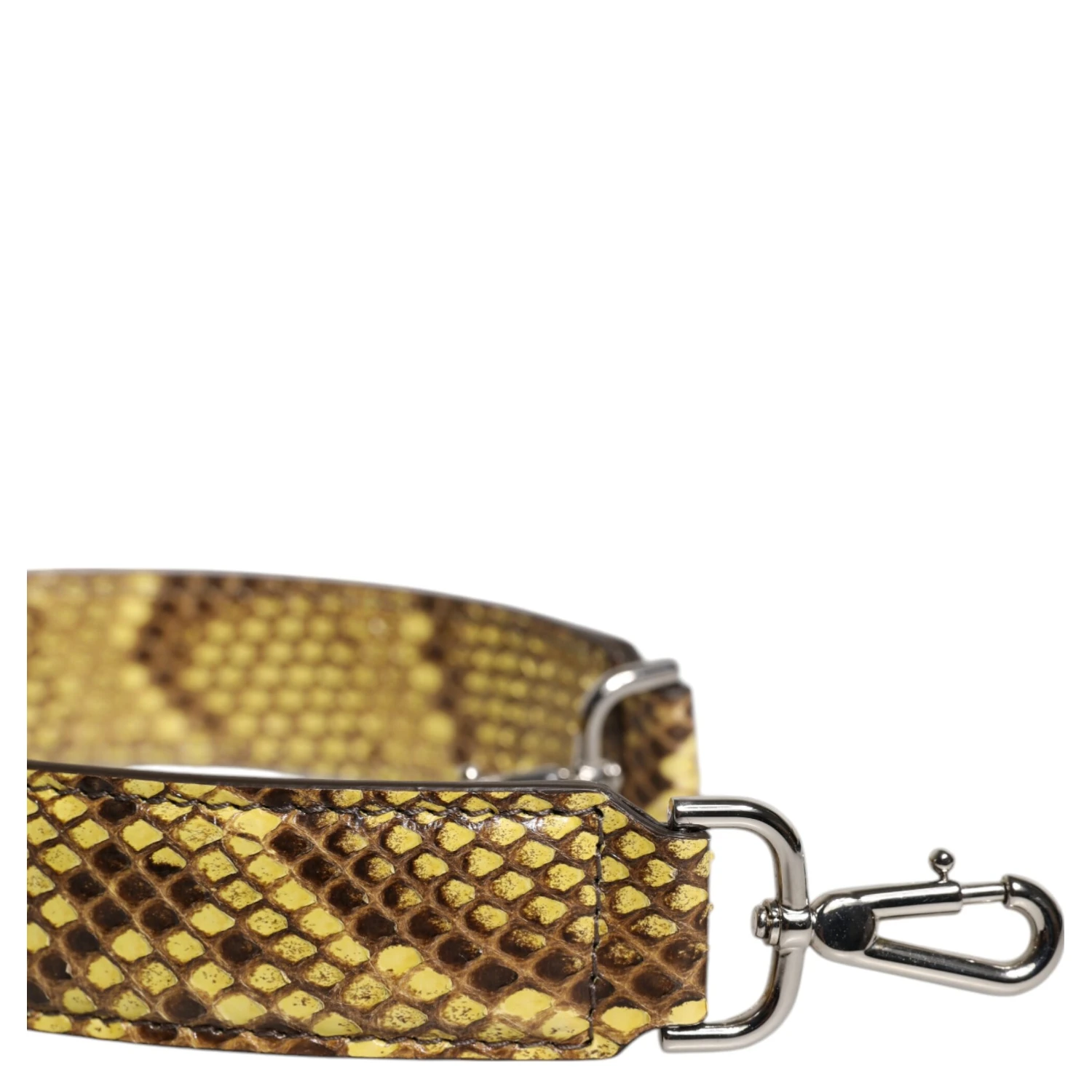 Yellow Exotic Leather Bag Shoulder Strap
