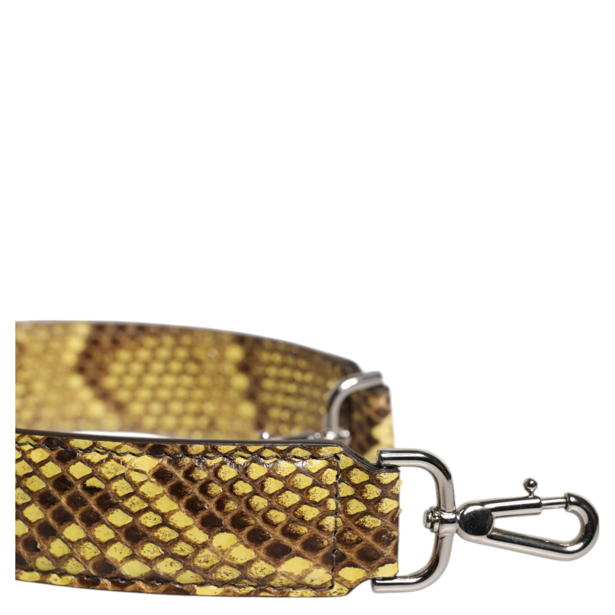 Yellow Exotic Leather Bag Shoulder Strap