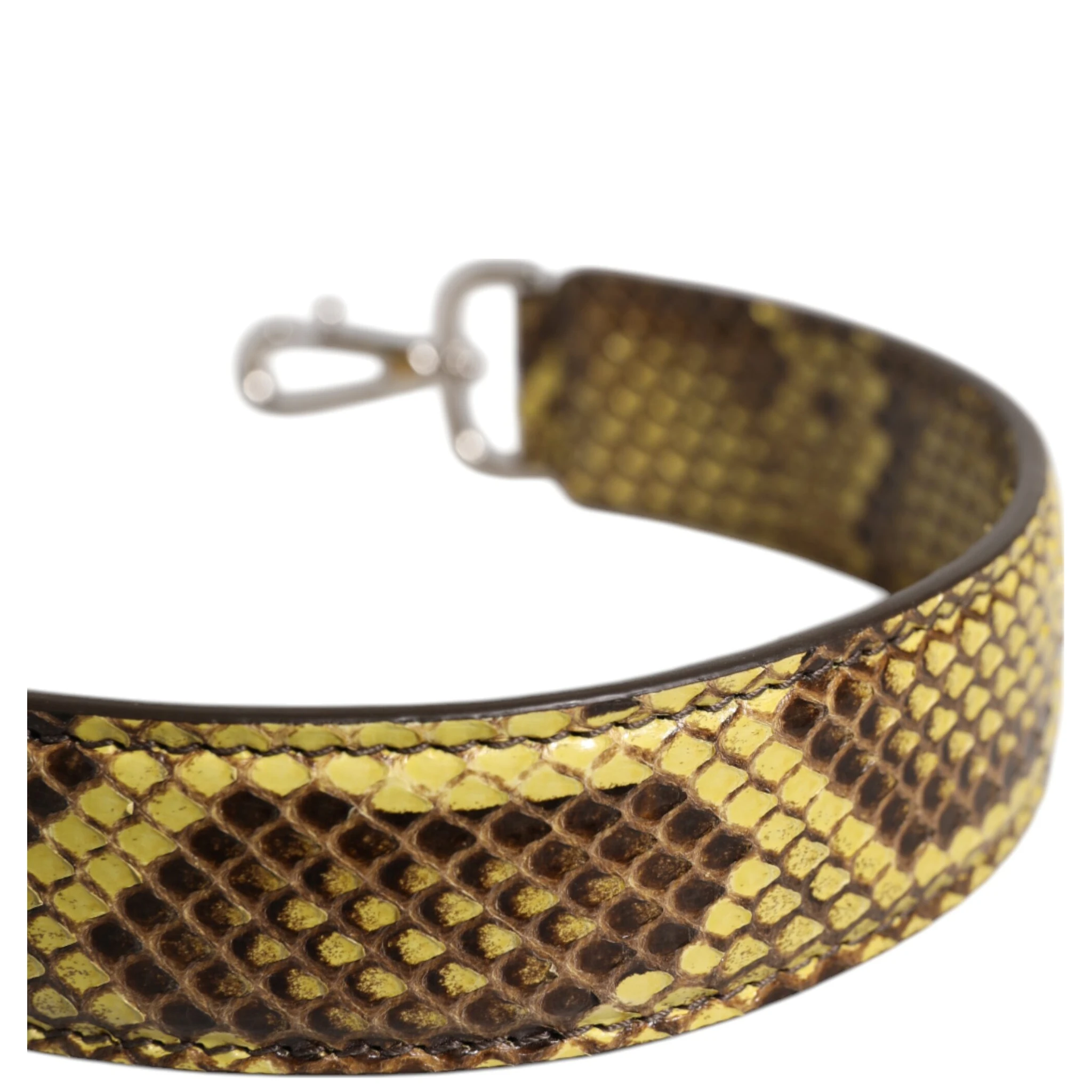 Yellow Exotic Leather Bag Shoulder Strap
