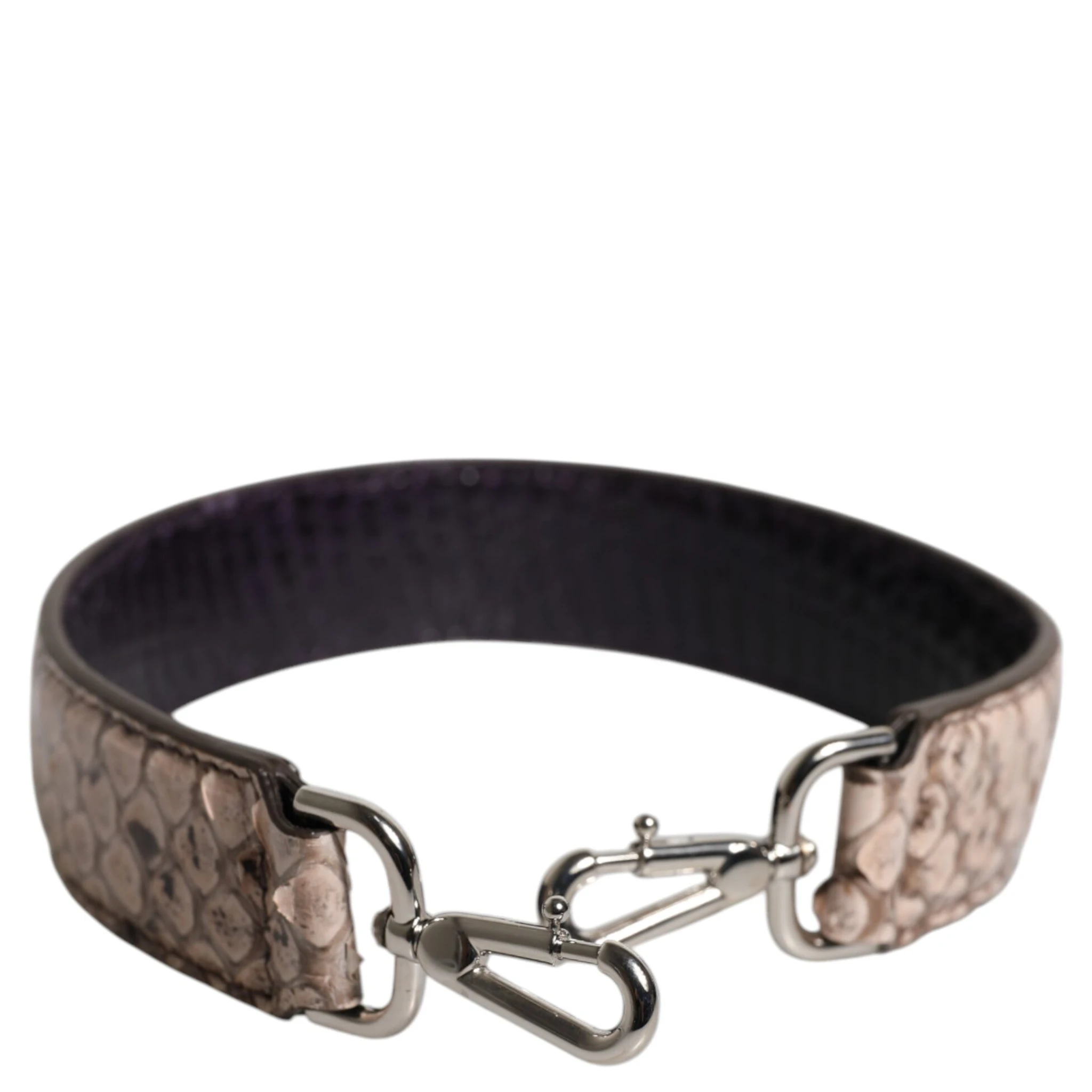 Black Cream Exotic Leather Bag Shoulder Strap