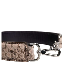 Black Cream Exotic Leather Bag Shoulder Strap