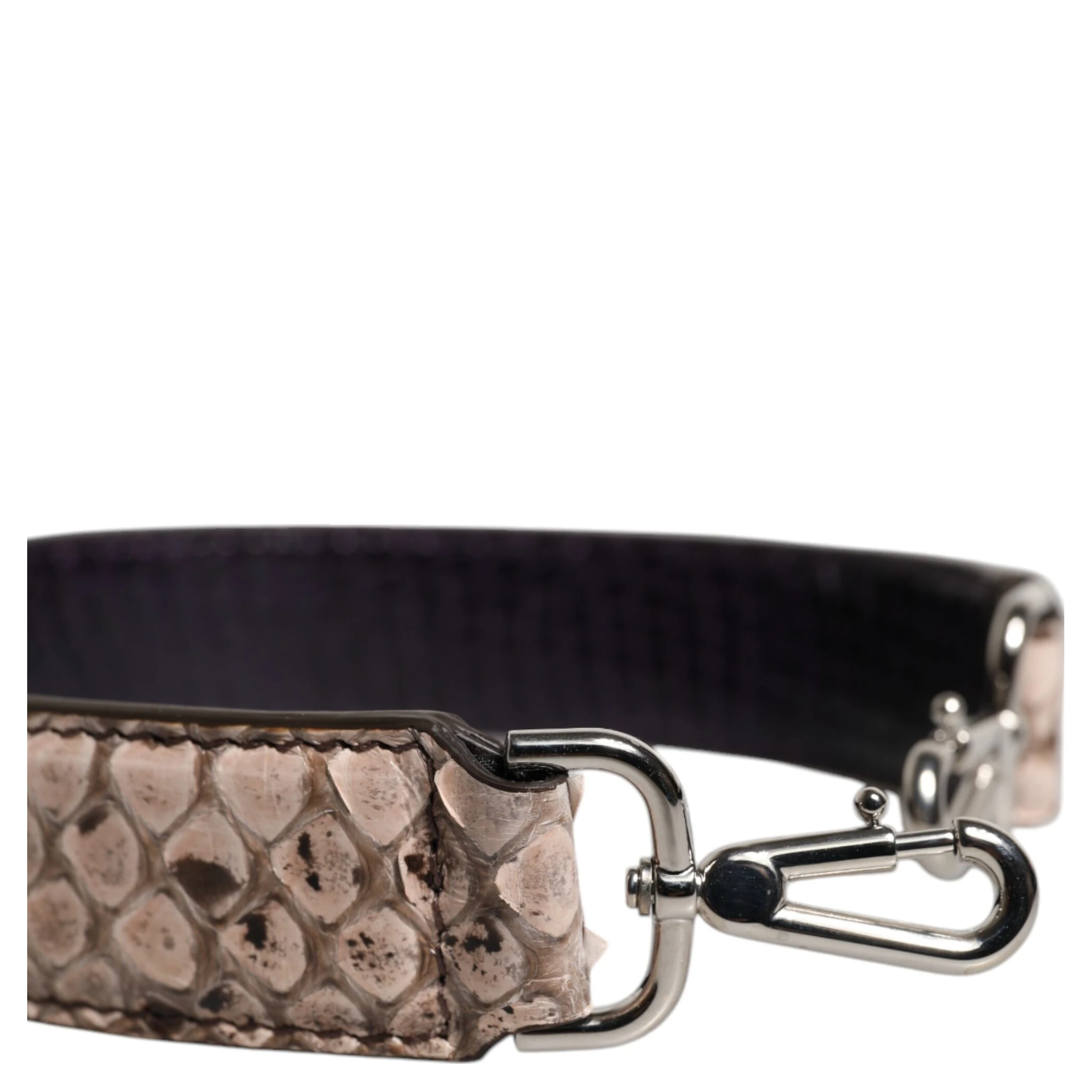 Black Cream Exotic Leather Bag Shoulder Strap