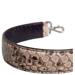 Black Cream Exotic Leather Bag Shoulder Strap