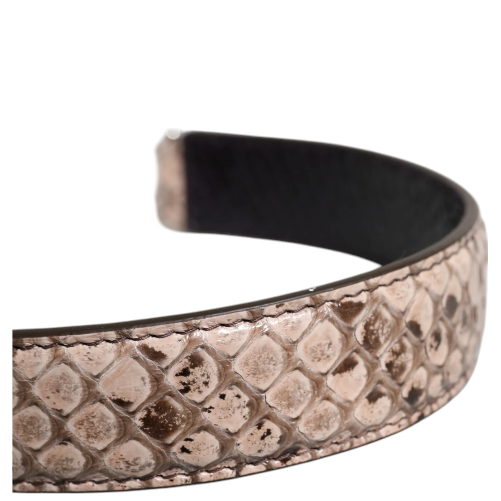 Black Cream Exotic Leather Bag Shoulder Strap
