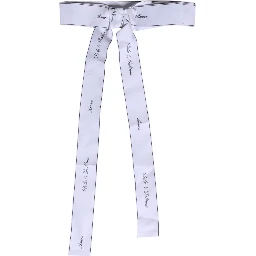 White Waist Ribbon Wide Bow Logo Belt
