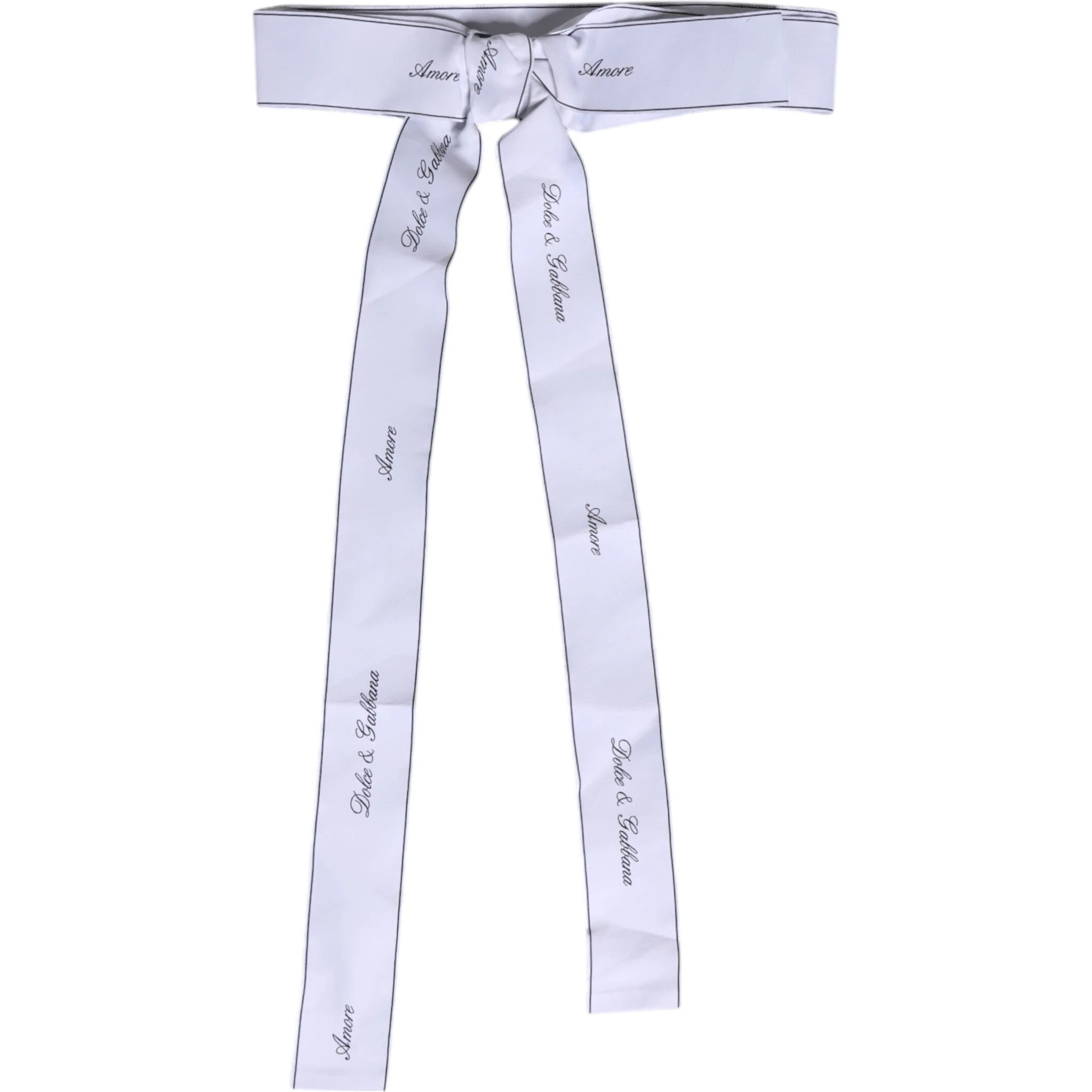 White Waist Ribbon Wide Bow Logo Belt