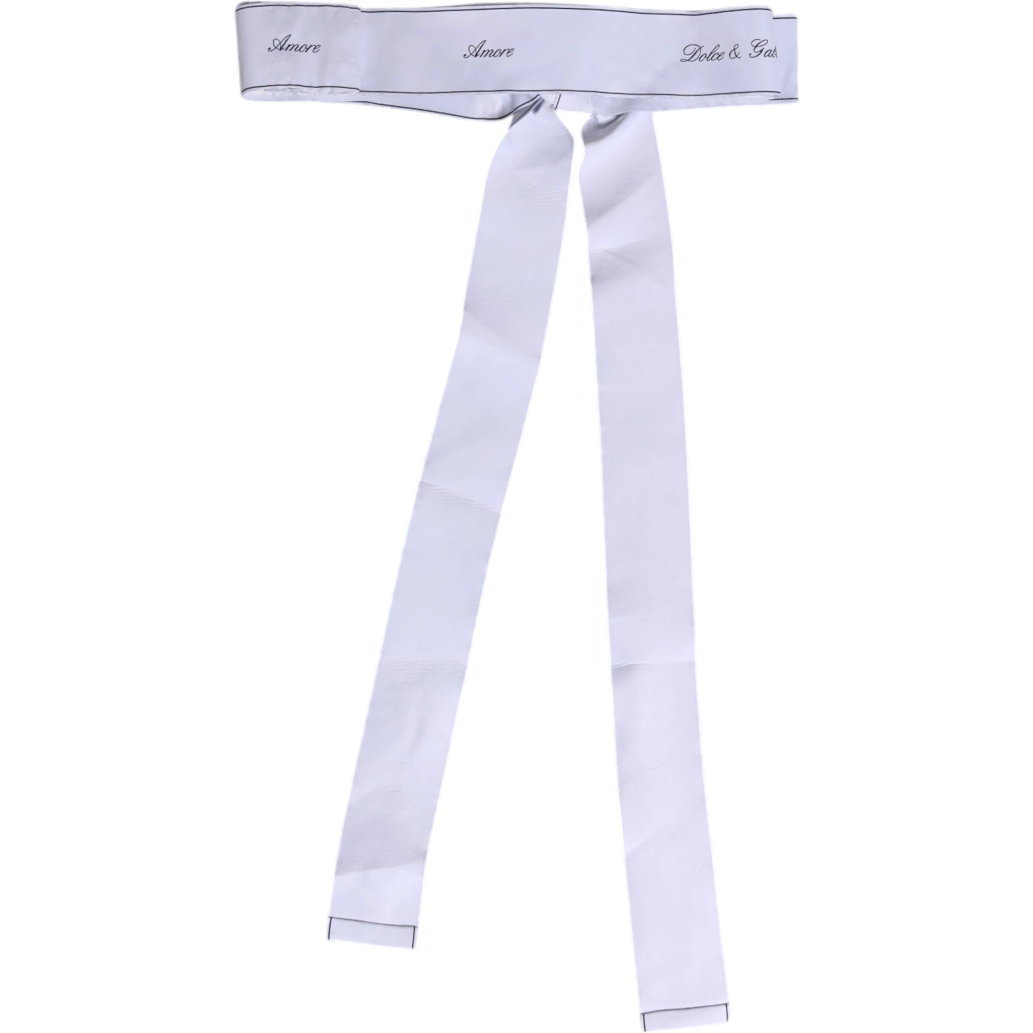 White Waist Ribbon Wide Bow Logo Belt