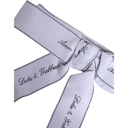 White Waist Ribbon Wide Bow Logo Belt