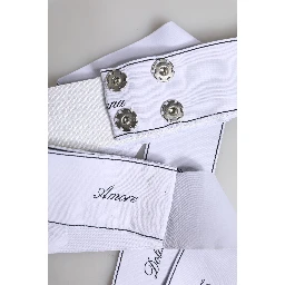 White Waist Ribbon Wide Bow Logo Belt