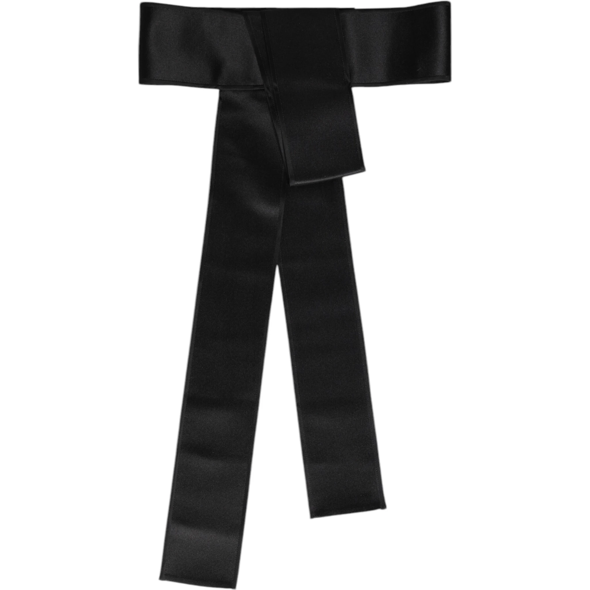 Black Satin Wide Waist Belt