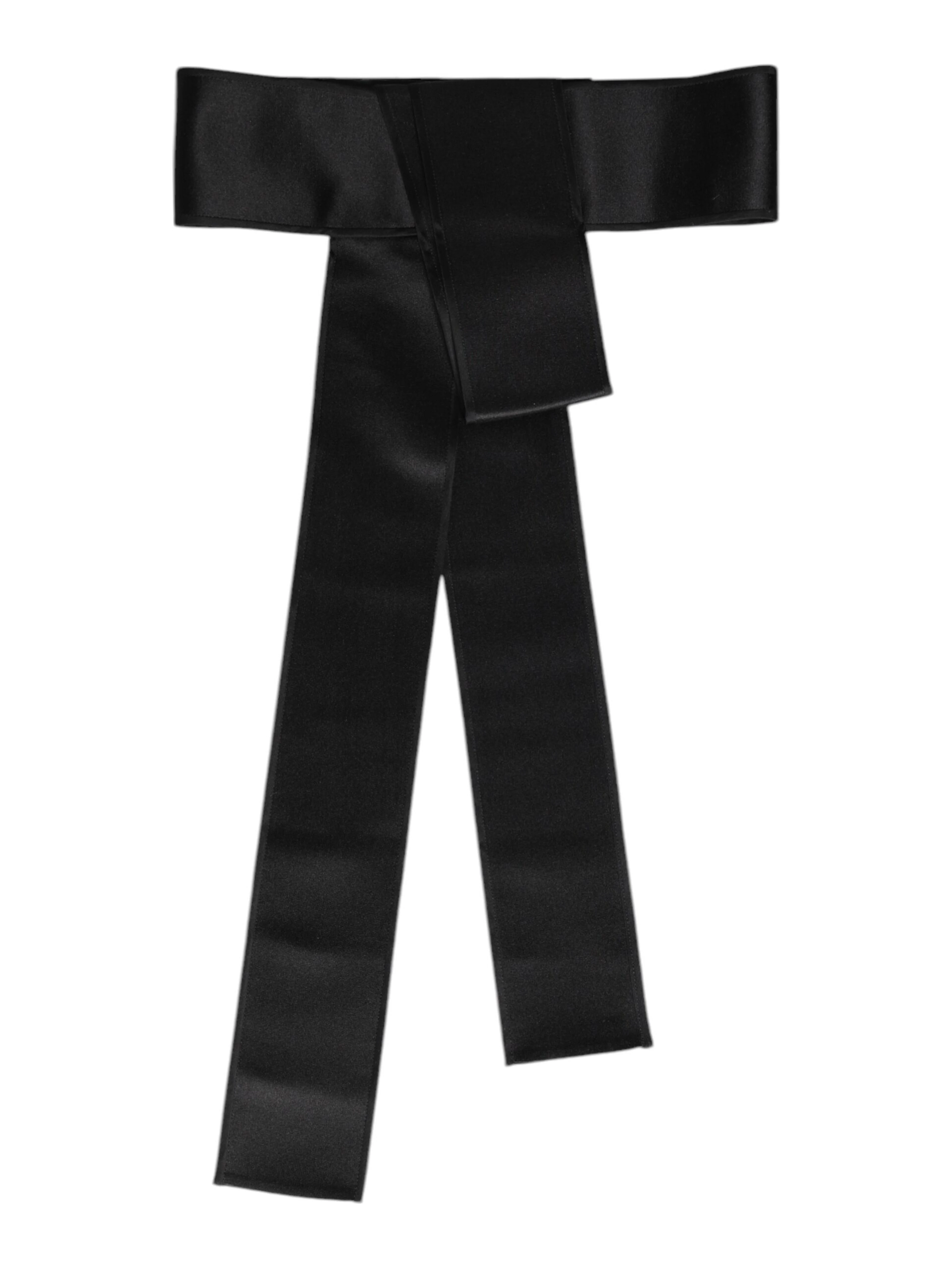 Black Satin Wide Waist Belt