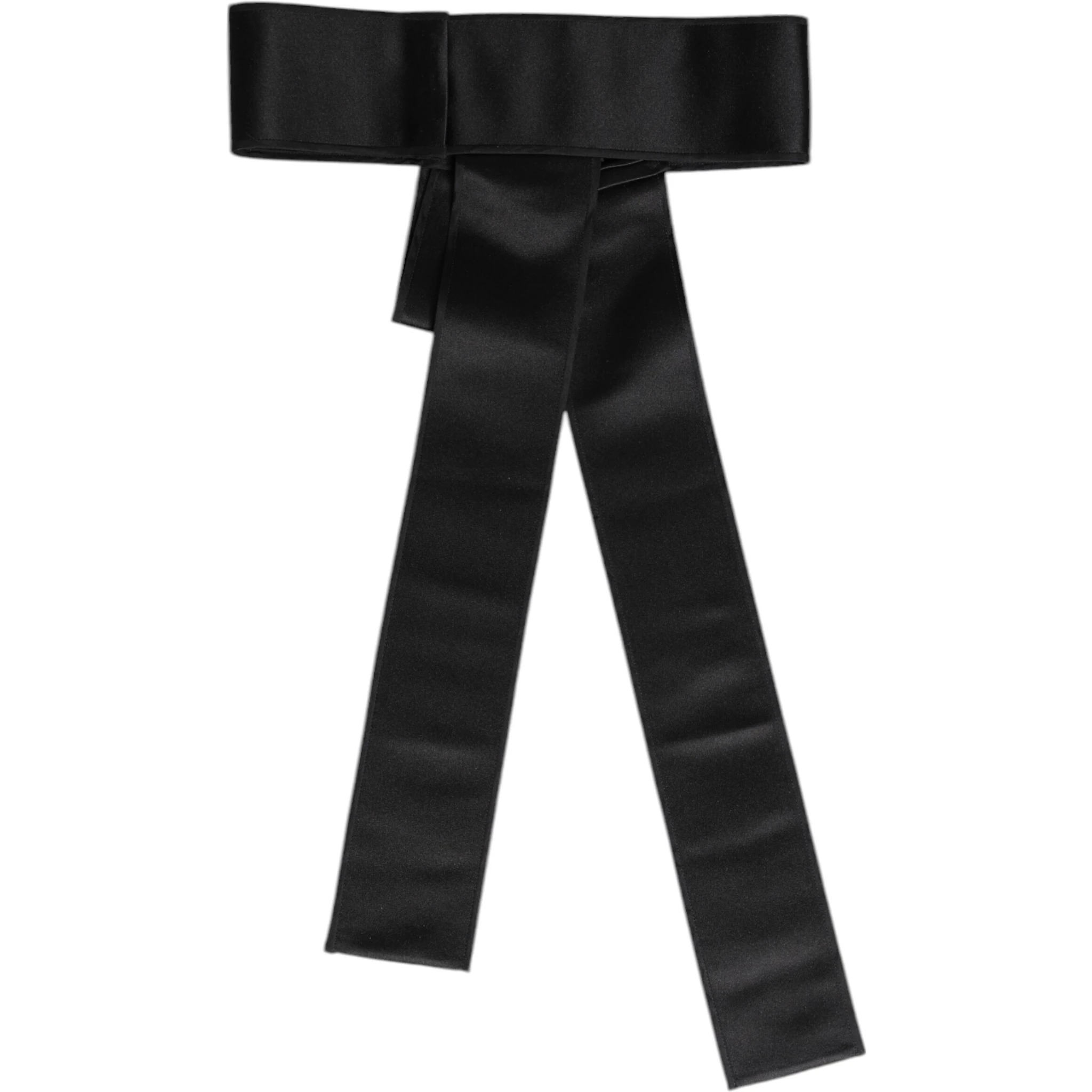 Black Satin Wide Waist Belt