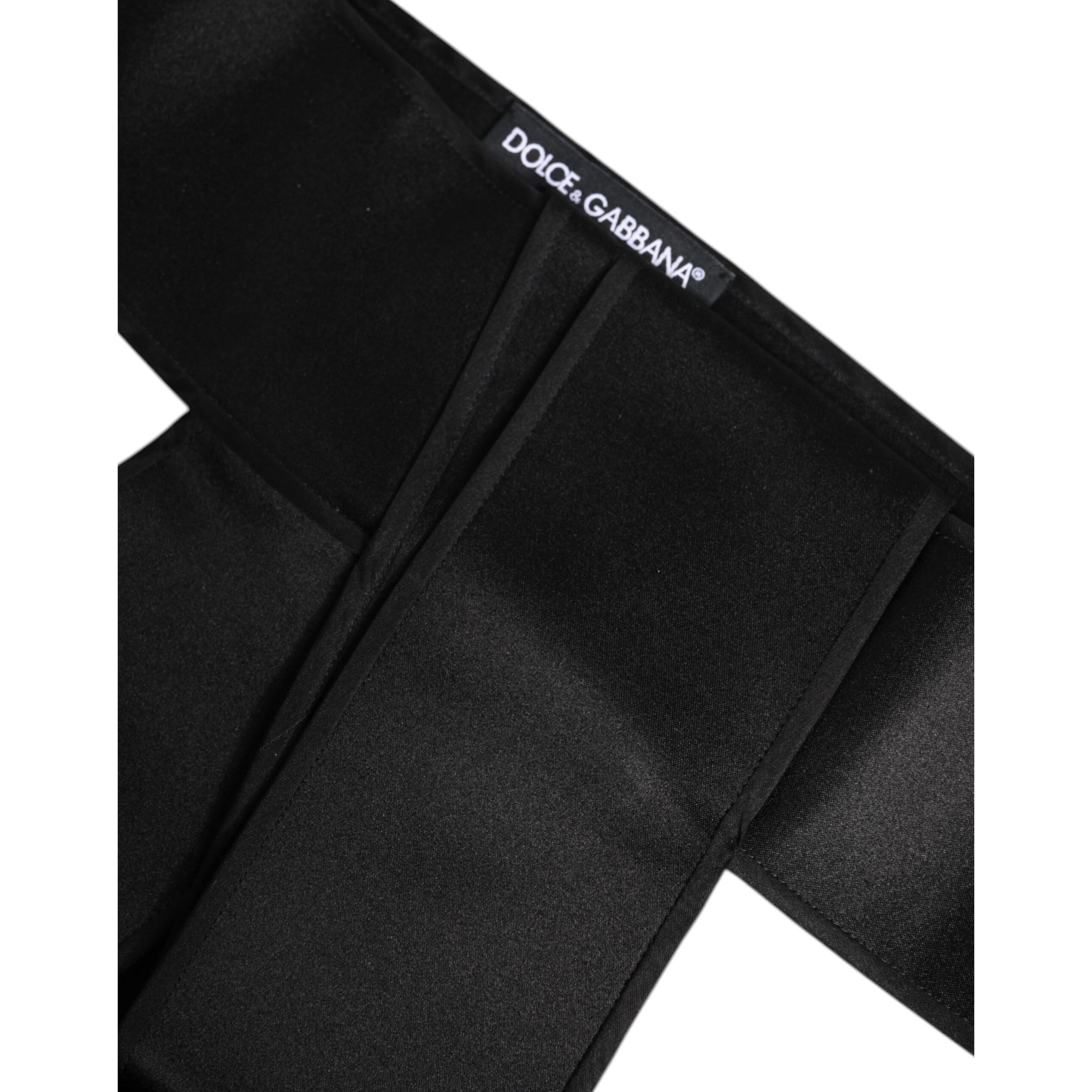 Black Satin Wide Waist Belt