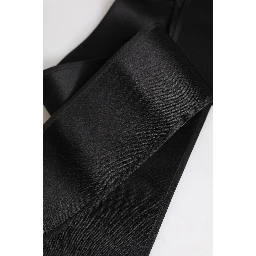 Black Satin Wide Waist Belt