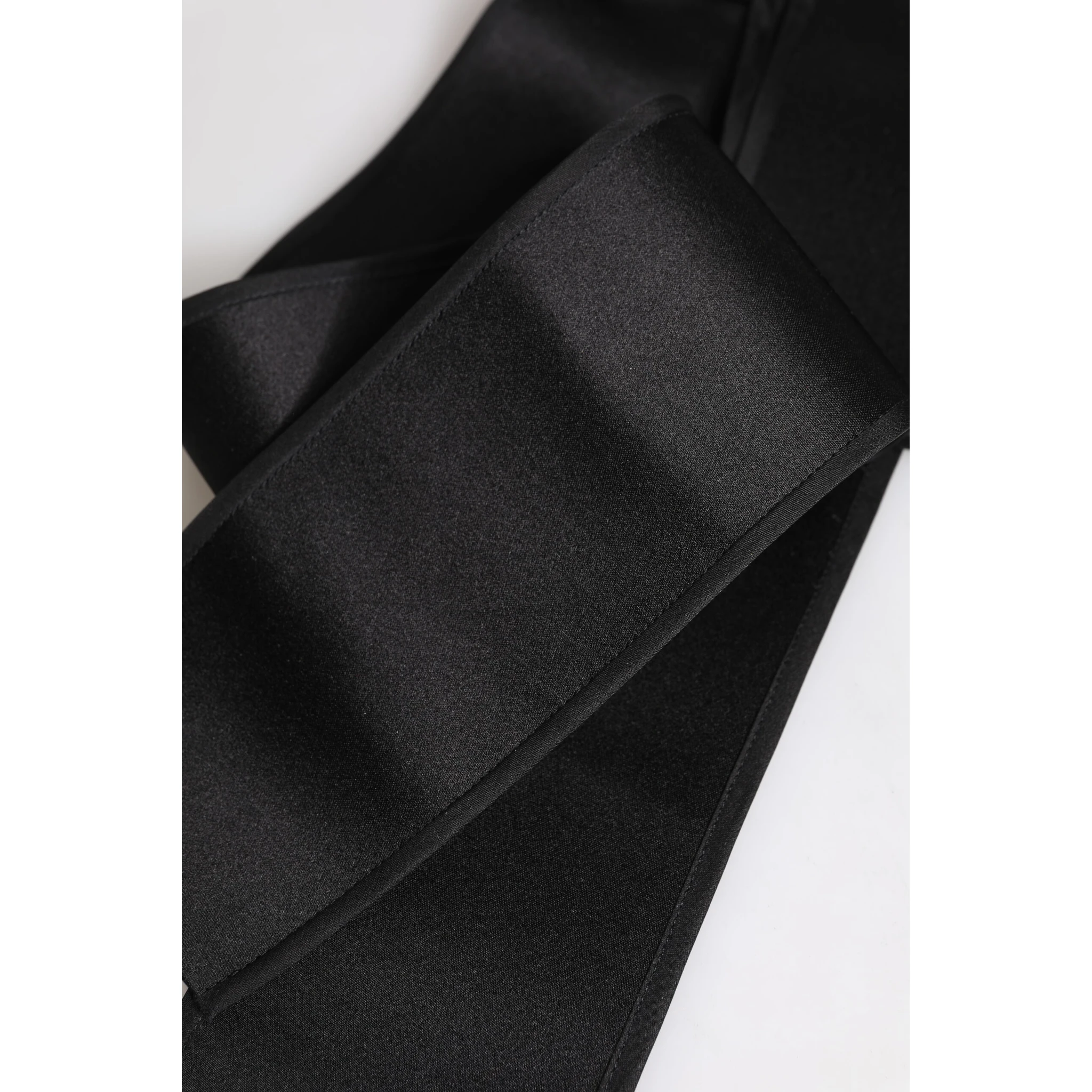 Black Satin Wide Waist Belt