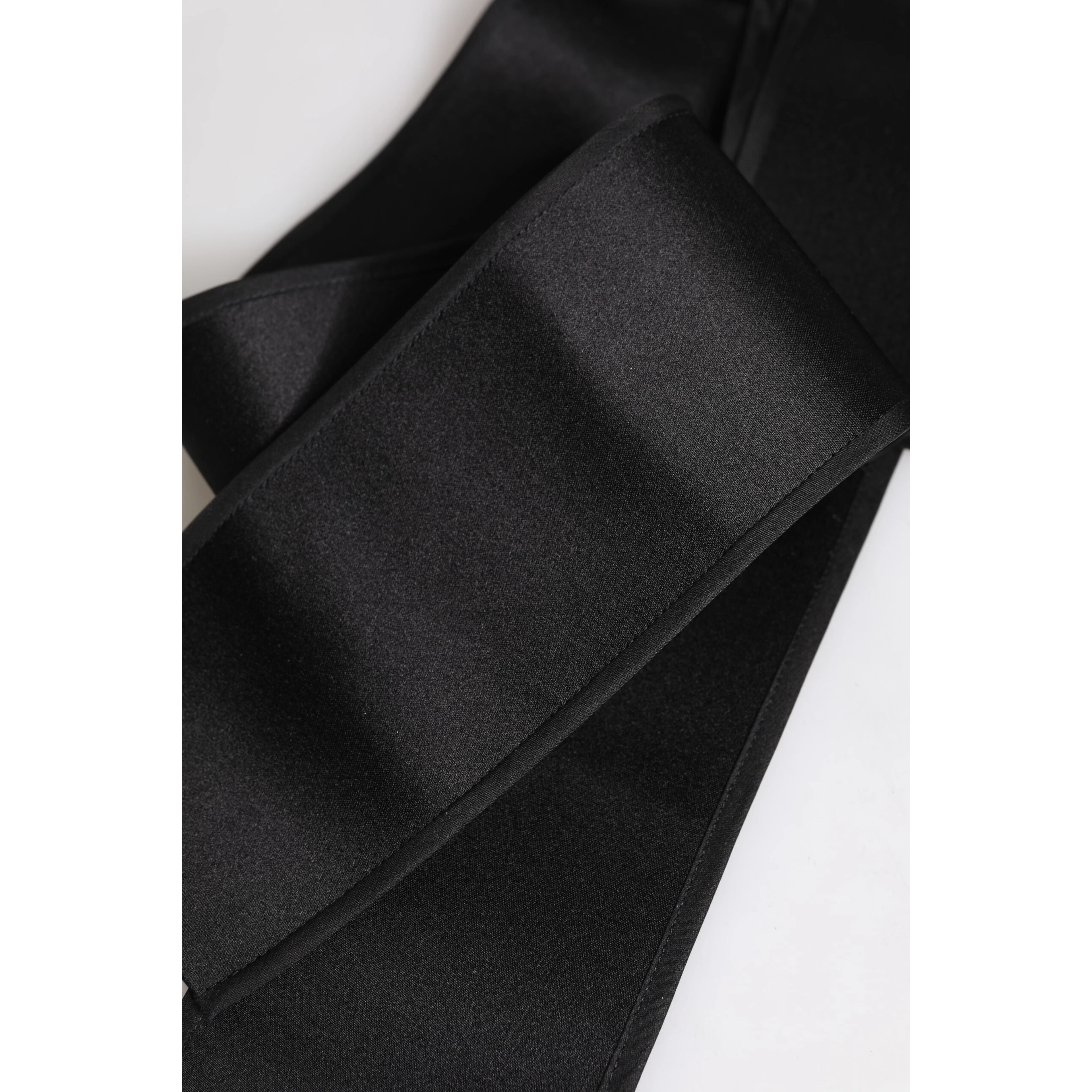 Black Satin Wide Waist Belt