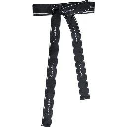 Black Waist Ribbon Wide Bow Logo Belt