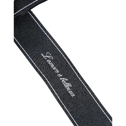 Black Waist Ribbon Wide Bow Logo Belt