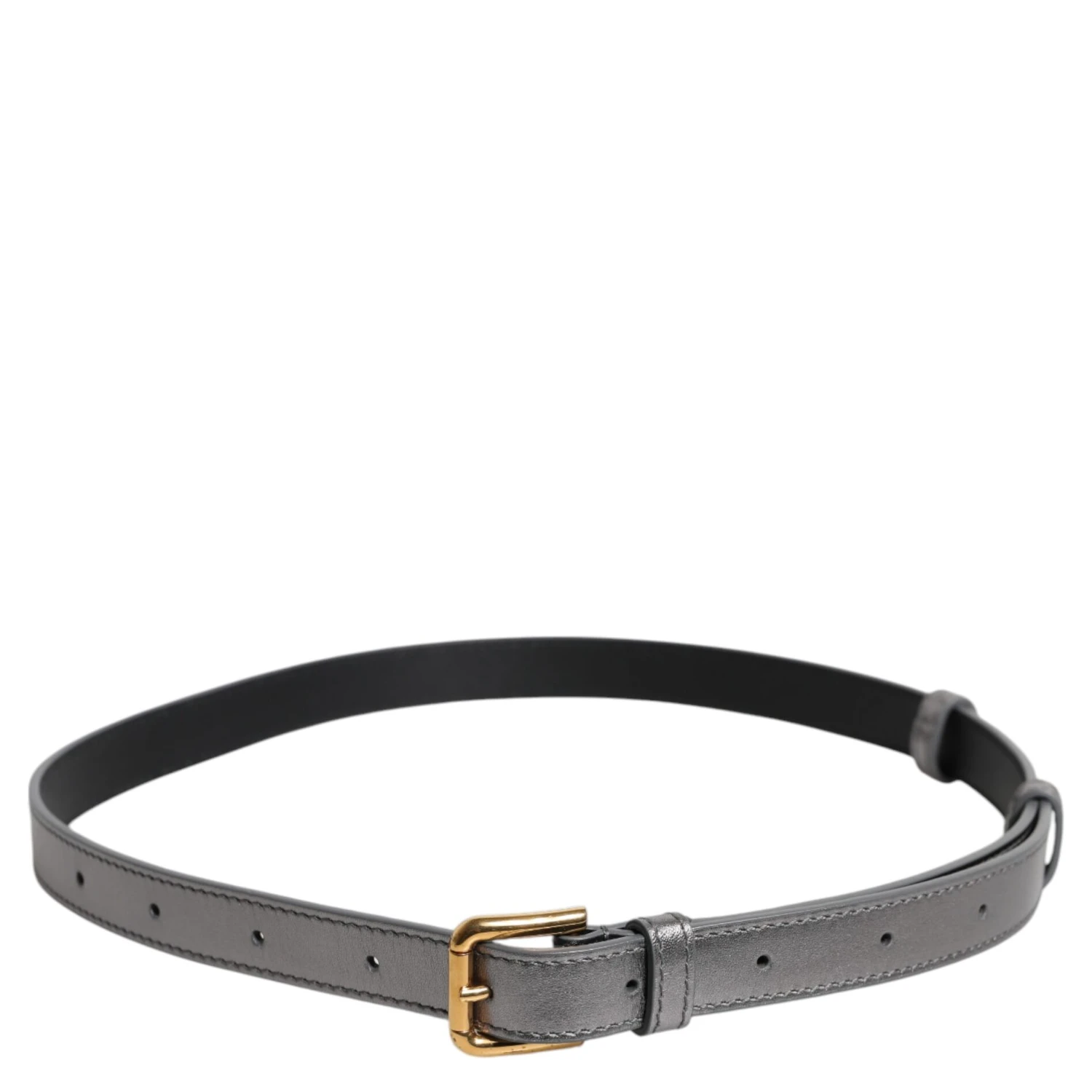 Silver Logo Engraved Metal Waist Buckle Belt