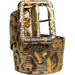 Gold Spotted Jacquard Fabric Wide Waist Belt
