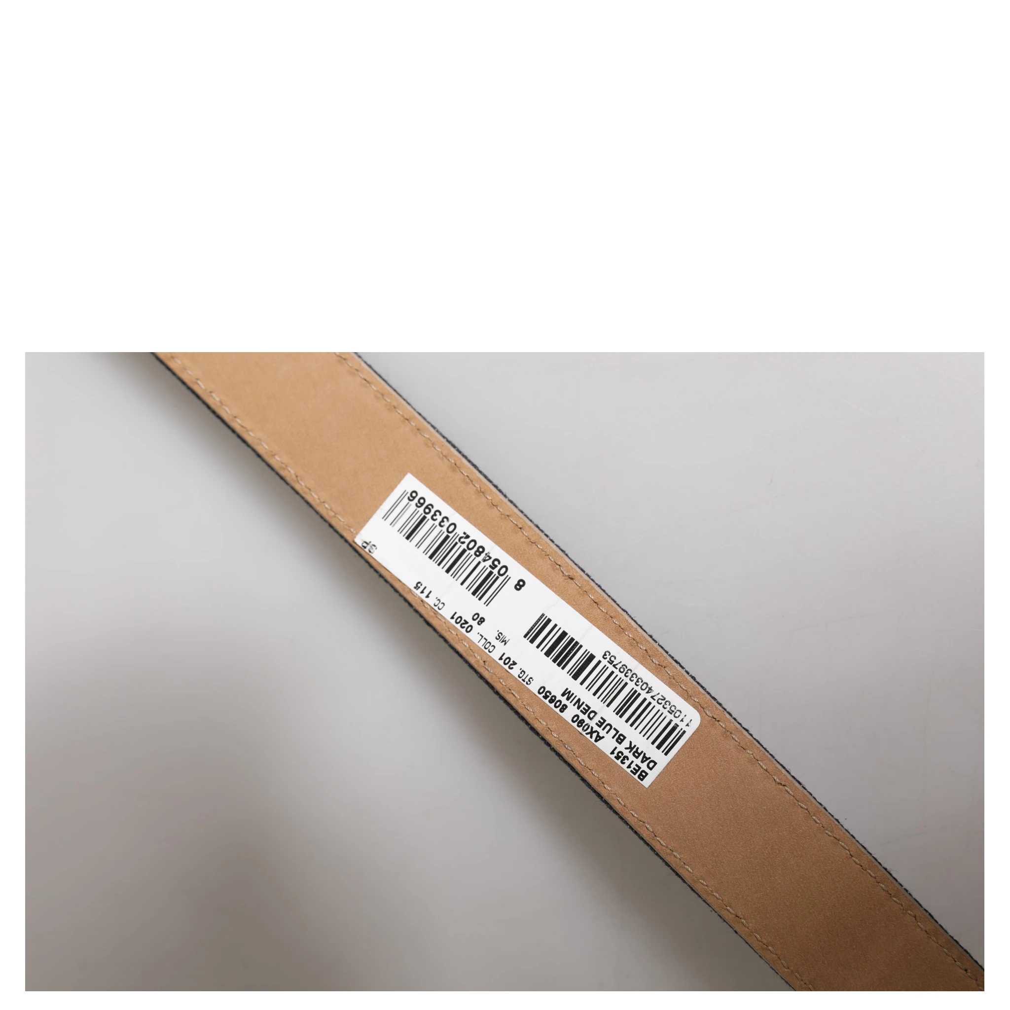 Blue Denim Silver Logo Metal Waist Buckle Belt