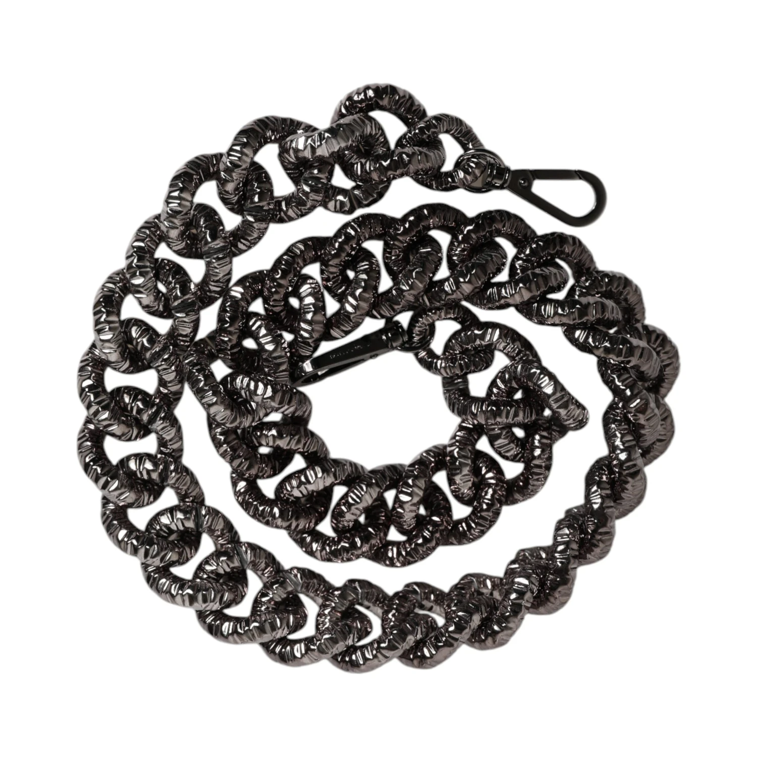 Black Chain Logo Engraved Bag Shoulder Strap