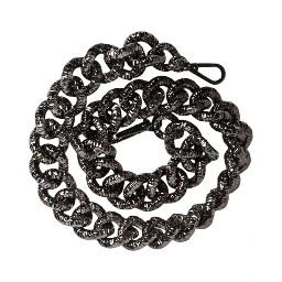 Black Chain Logo Engraved Bag Shoulder Strap