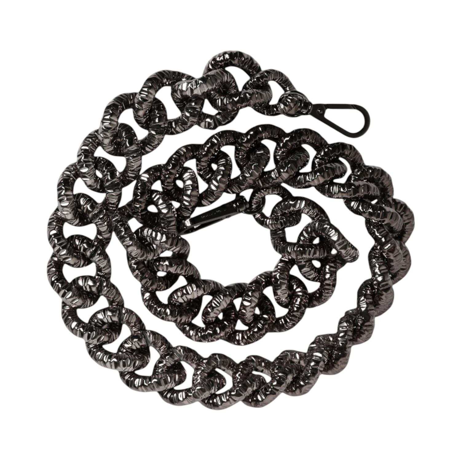 Black Chain Logo Engraved Bag Shoulder Strap