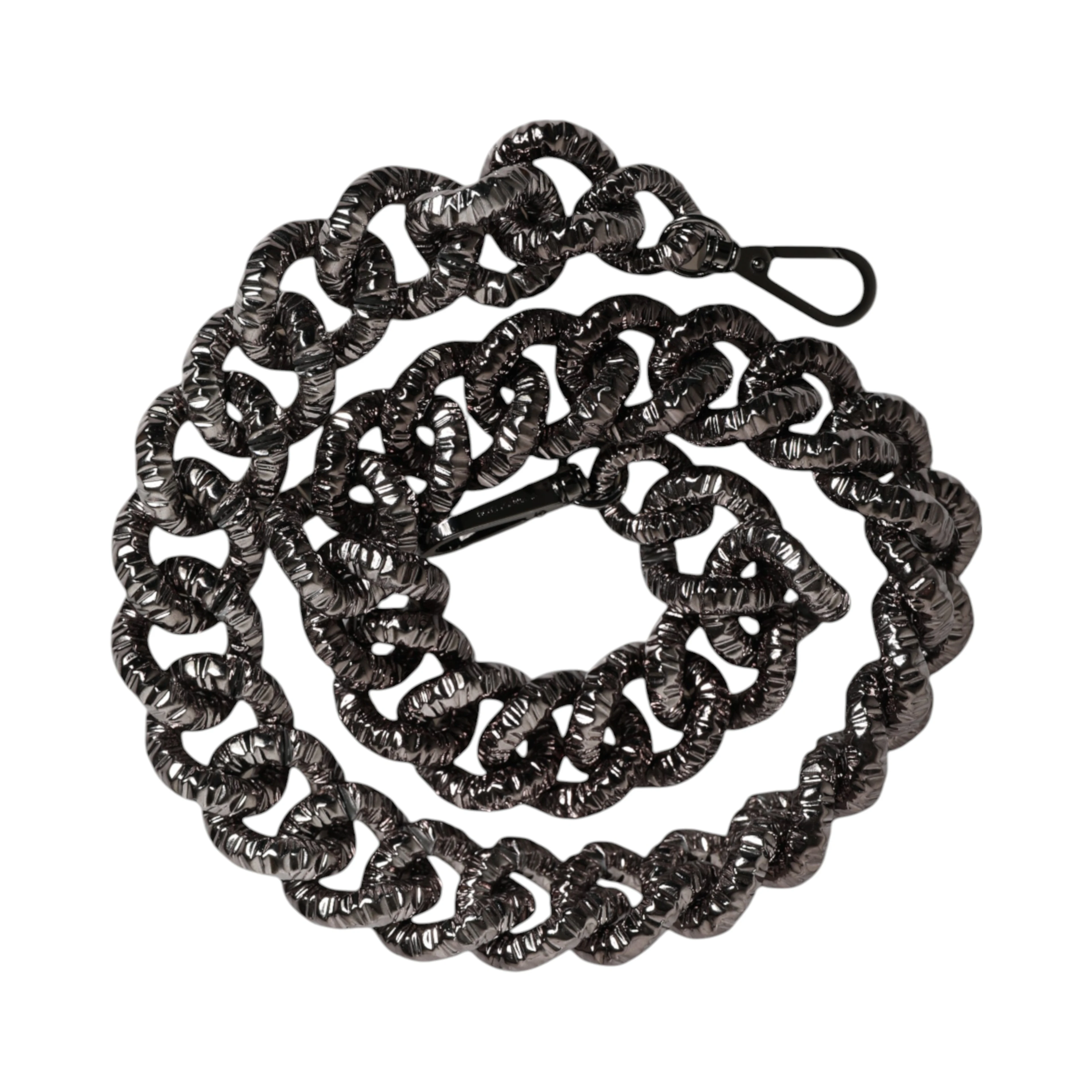 Black Chain Logo Engraved Bag Shoulder Strap