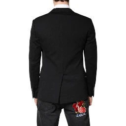 Black Wool Slim Fit Coat Blazer Jacket Suit