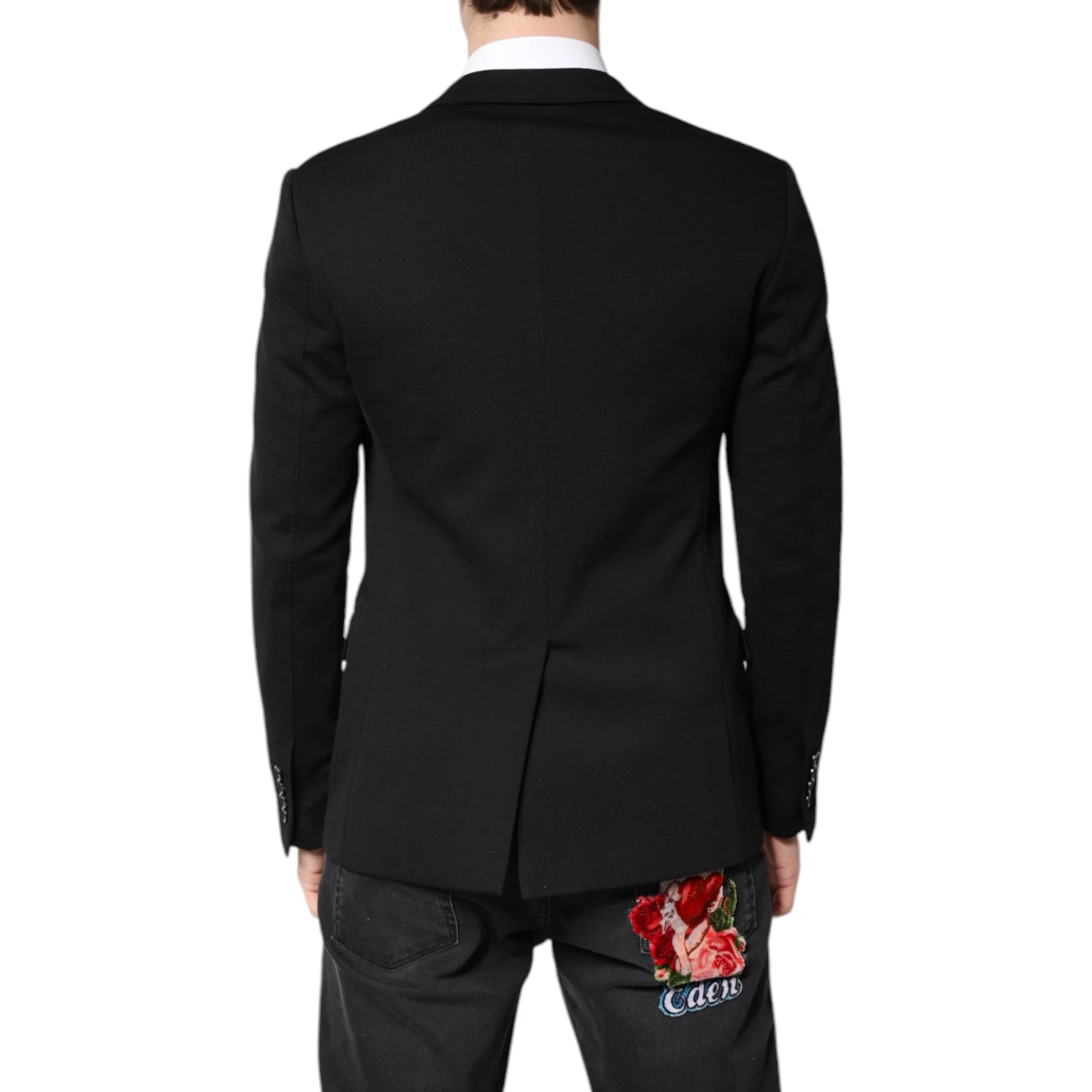 Black Wool Slim Fit Coat Blazer Jacket Suit