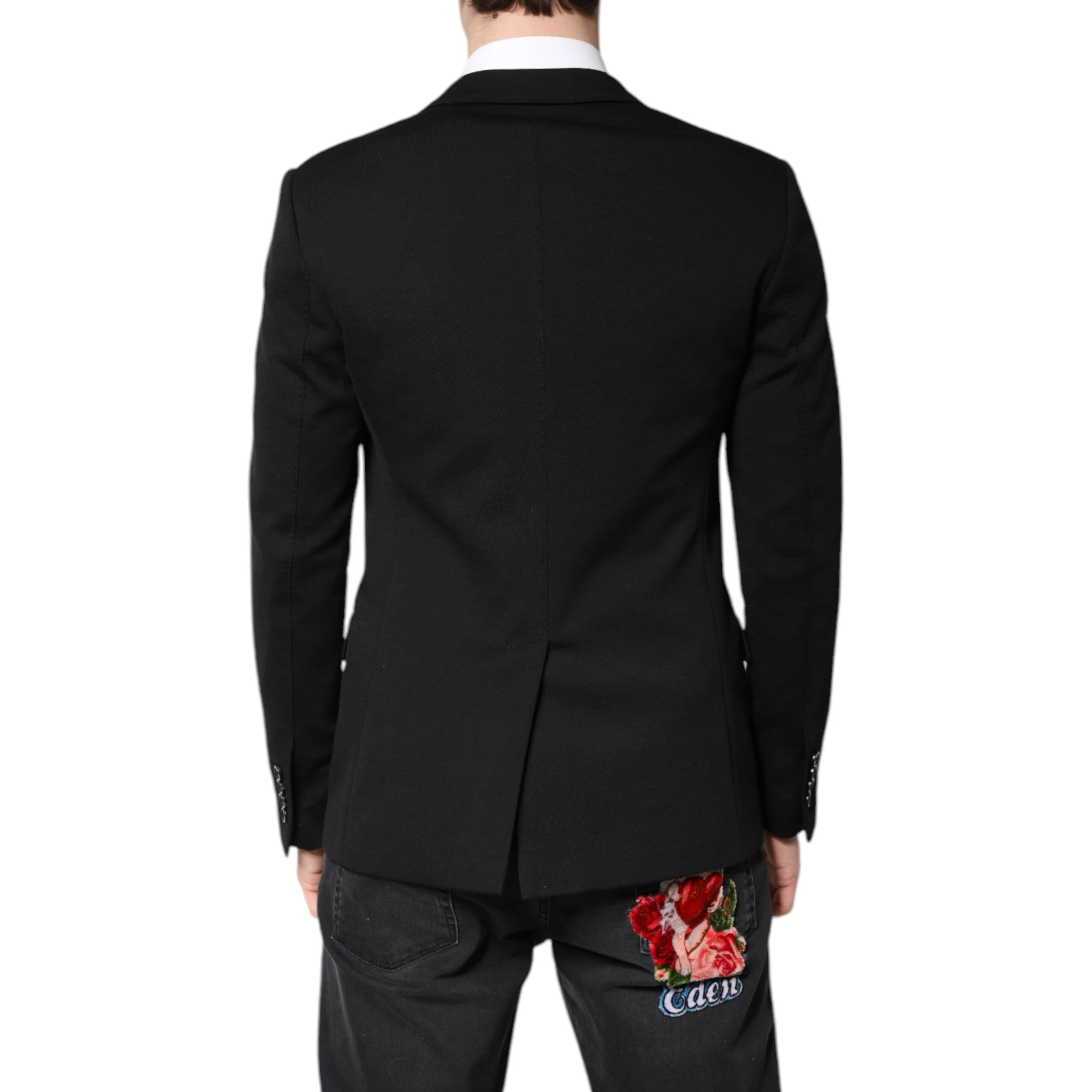 Black Wool Slim Fit Coat Blazer Jacket Suit