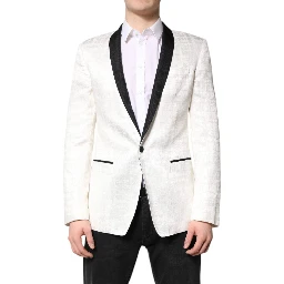 White Black Single Breasted Coat Blazer Suit