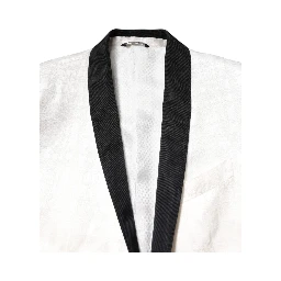 White Black Single Breasted Coat Blazer Suit