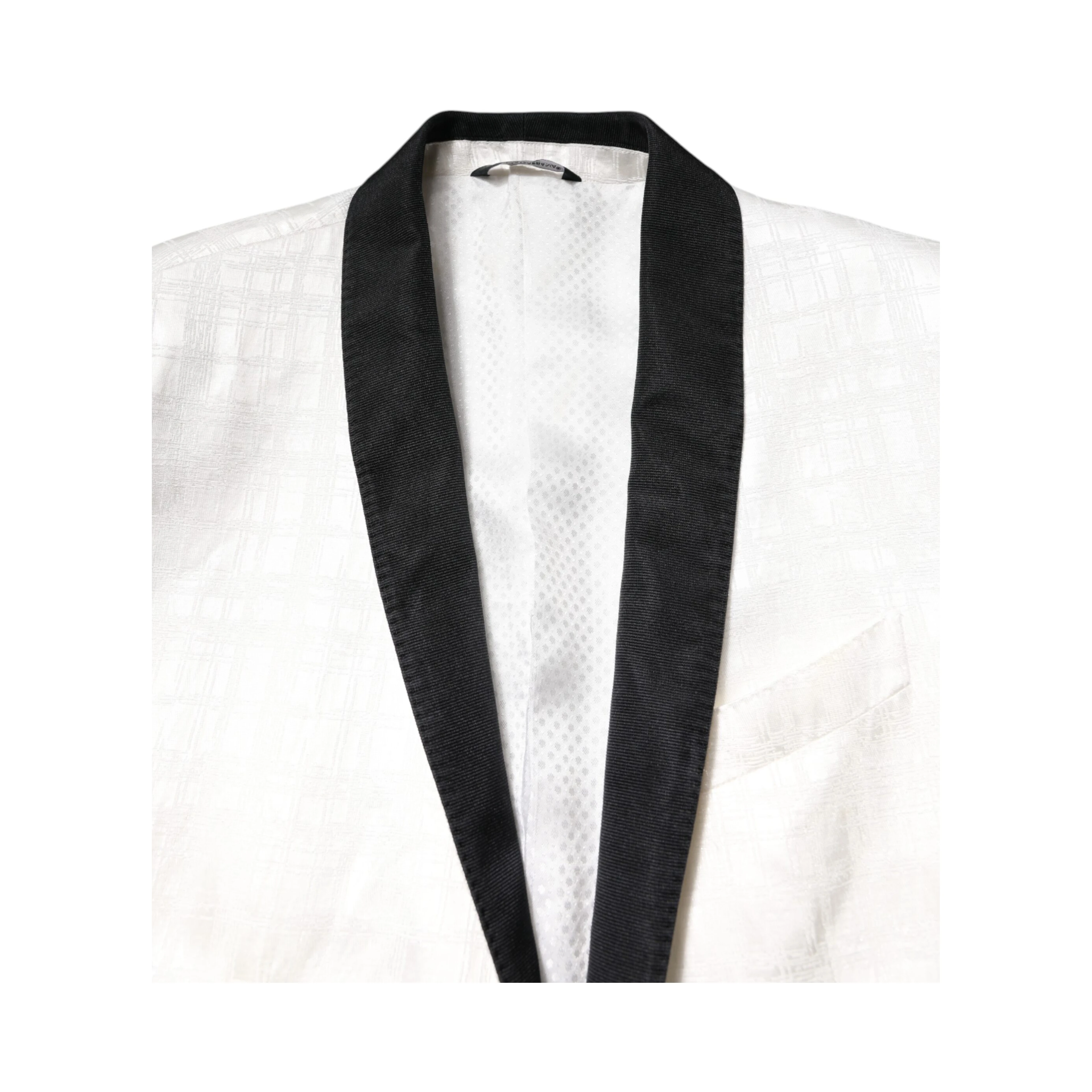 White Black Single Breasted Coat Blazer Suit