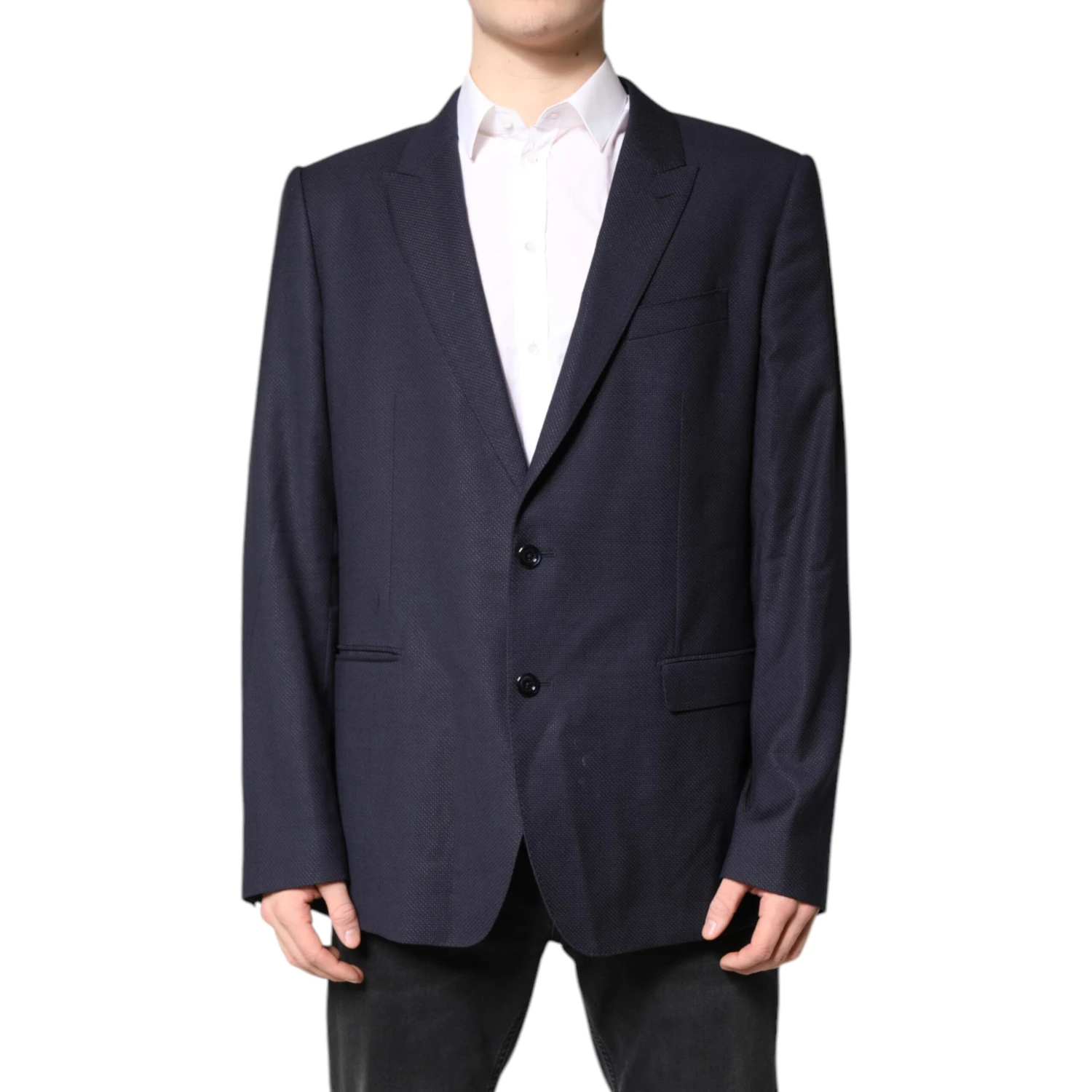 Black Wool Single Breasted Coat Blazer Suit