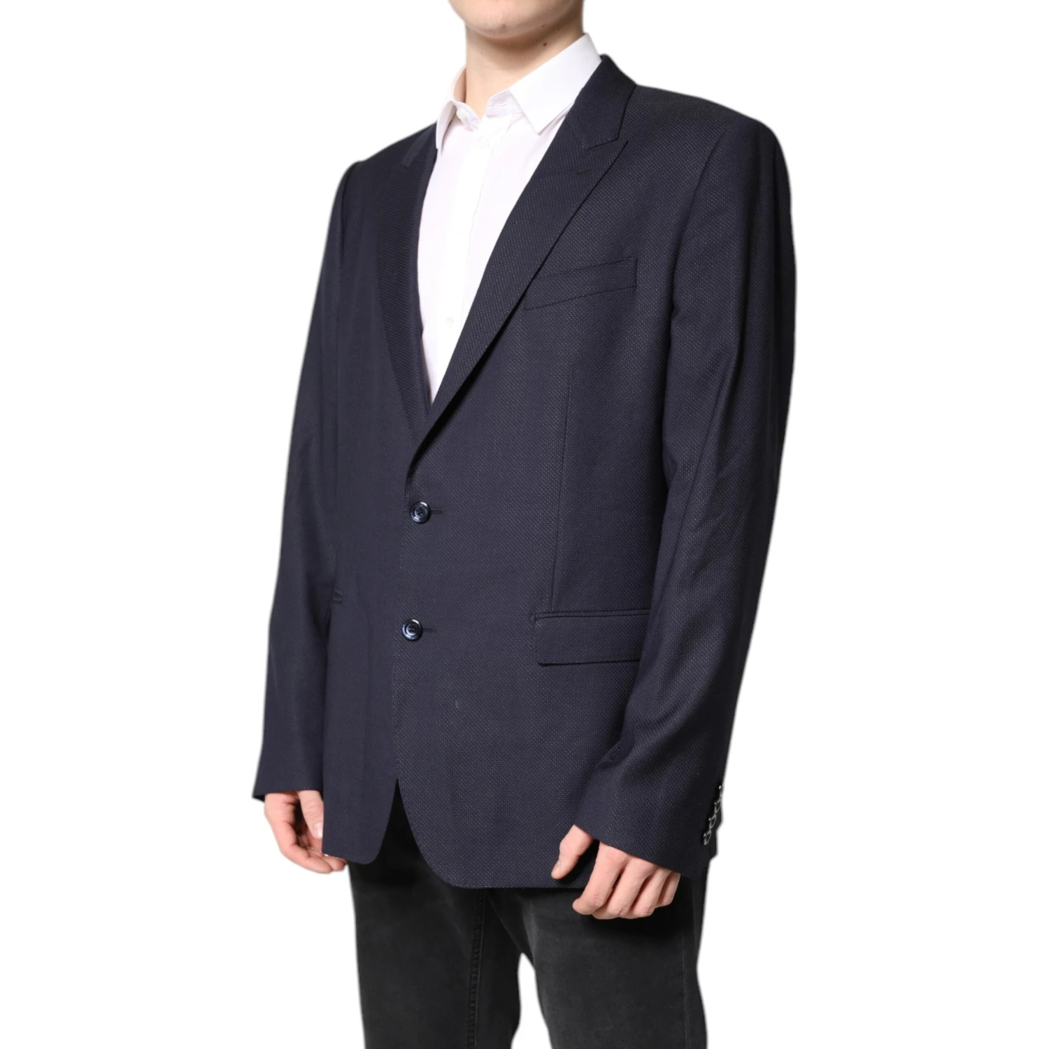 Black Wool Single Breasted Coat Blazer Suit