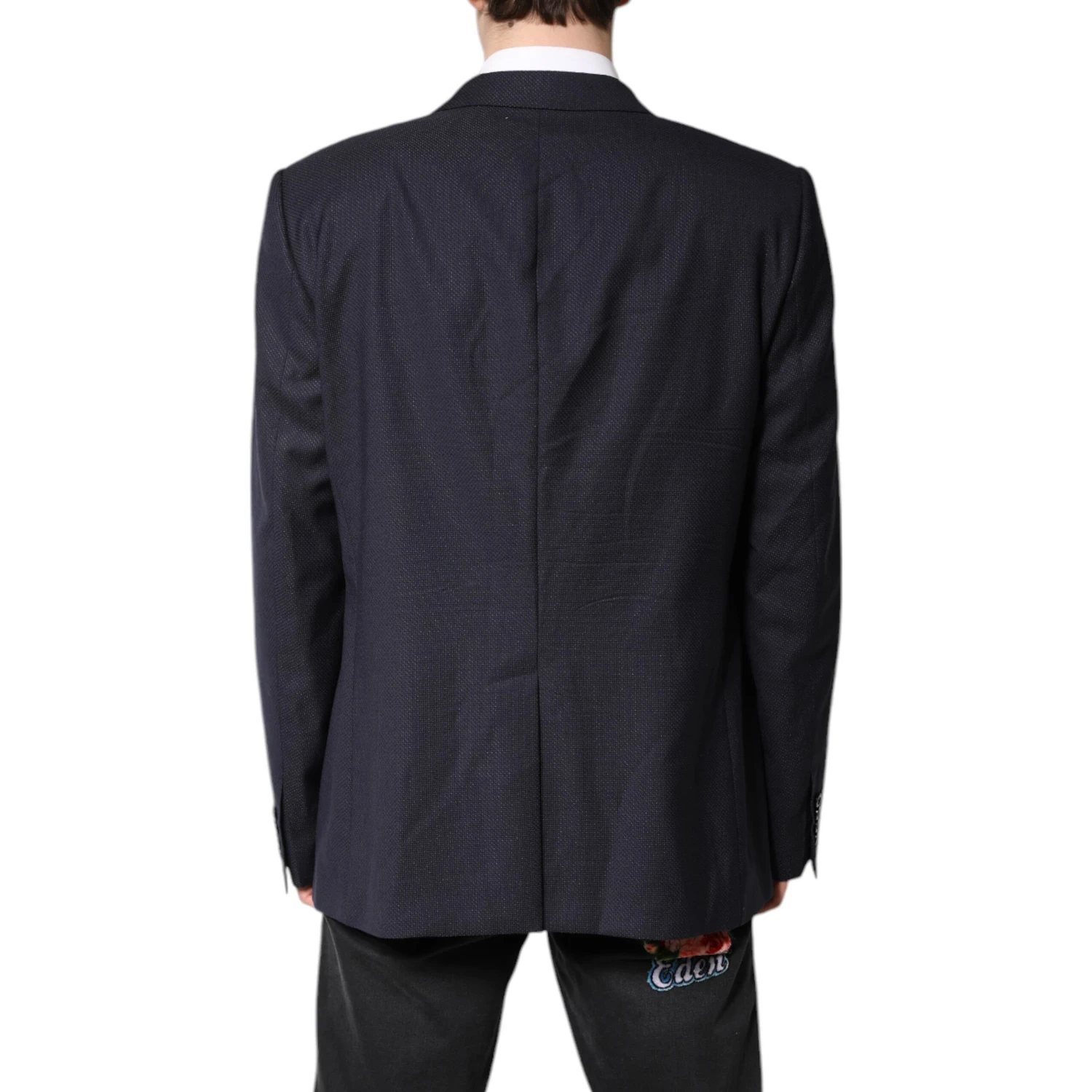 Black Wool Single Breasted Coat Blazer Suit