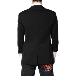 Black Single Breasted Men Coat Blazer Suit