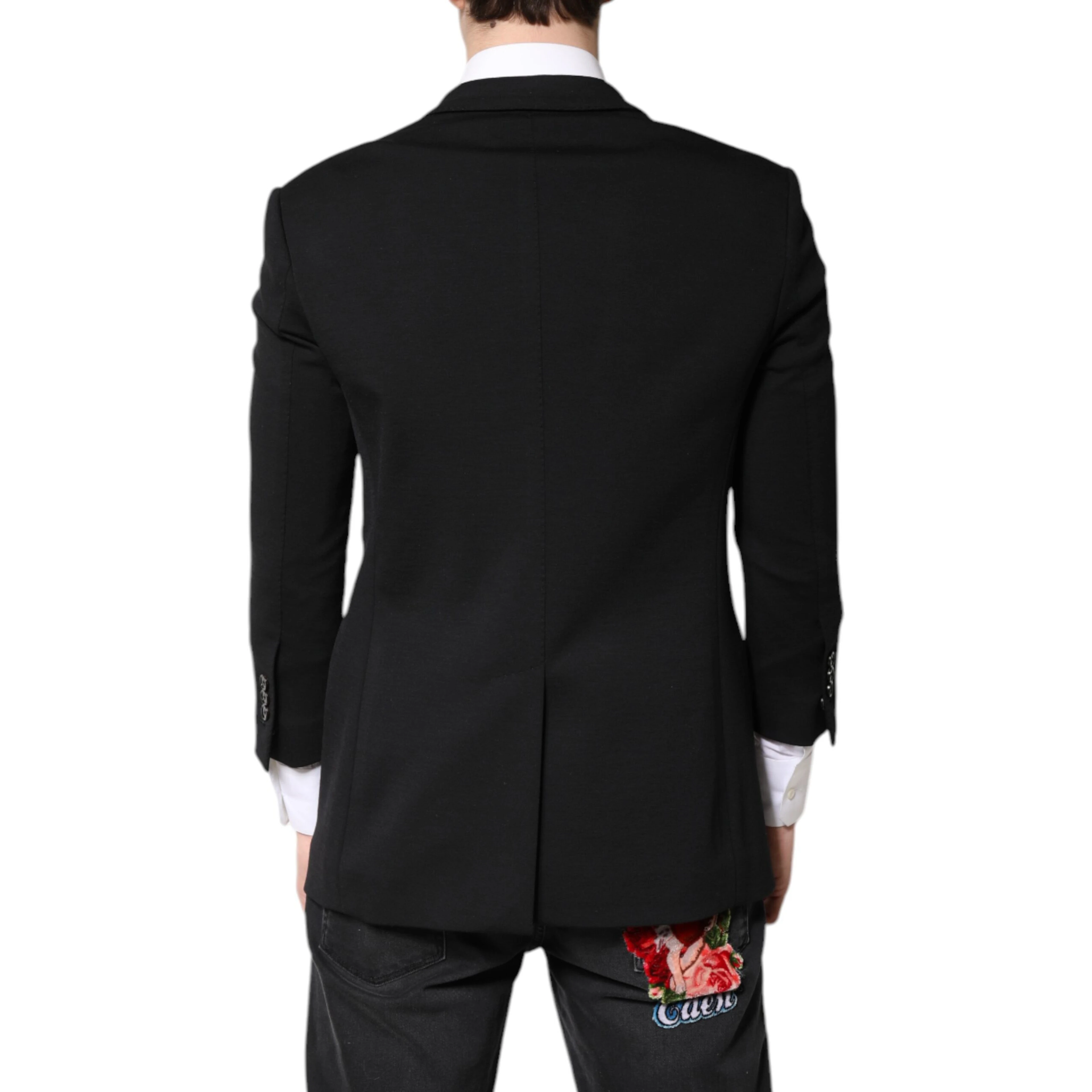 Black Single Breasted Men Coat Blazer Suit