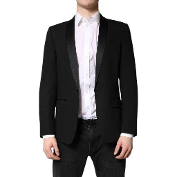 Black Single Breasted Men Coat MARTINI Blazer