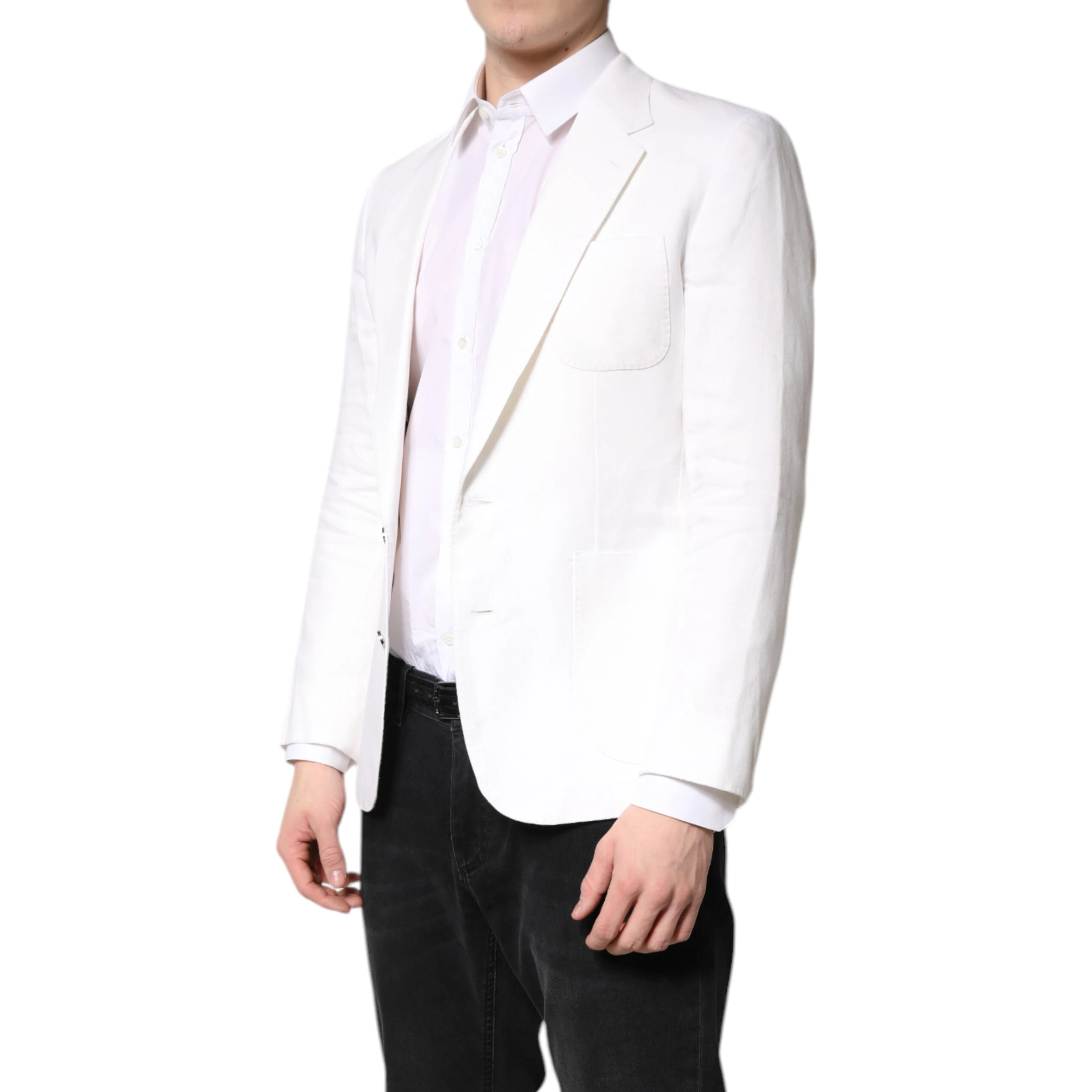 White Single Breasted Men Coat Blazer Suit